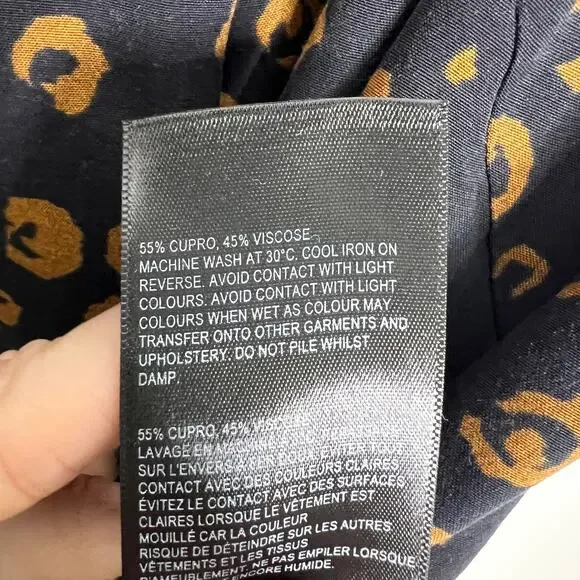 Whistles Lola Cheetah Print Shirt Dress Small Black Brown Animal Print Neutral - Picture 15 of 15